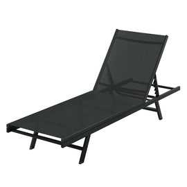 Gardeon Sun Lounge Outdoor Lounger Steel Beach Chair Patio Furniture Black - RnR Galore