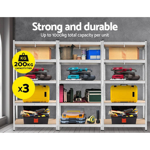 Giants 3x1.8M Warehouse Shelving Rack Racking Garage Metal Storage Shelves - RnR Galore