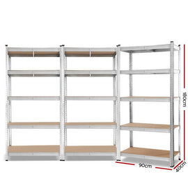 Giants 3x1.8M Warehouse Shelving Rack Racking Garage Metal Storage Shelves - RnR Galore
