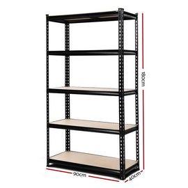 Giantz 1.8M Garage Shelving Warehouse Rack Pallet Racking Storage Shelve Black - RnR Galore