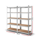 Giantz 2x1.8M Garage Shelving Warehouse Rack Pallet Racking Storage Shelf Silver - RnR Galore