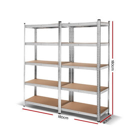 Giantz 2x1.8M Garage Shelving Warehouse Rack Pallet Racking Storage Shelf Silver - RnR Galore