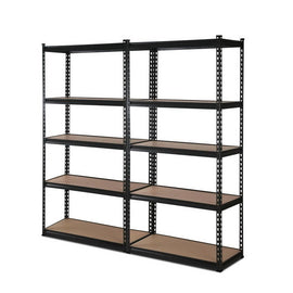 Giantz 2x1.8M Garage Shelving Warehouse Rack Pallet Racking Storage Shelve Black - RnR Galore