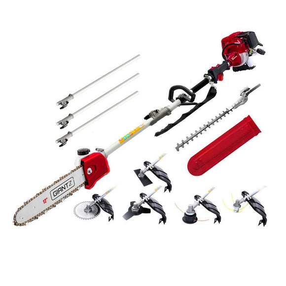 Giantz 40CC Pole Chainsaw Hedge Trimmer Brush Cutter Whipper Saw 4 - Stroke 7 - in - 1 - RnR Galore