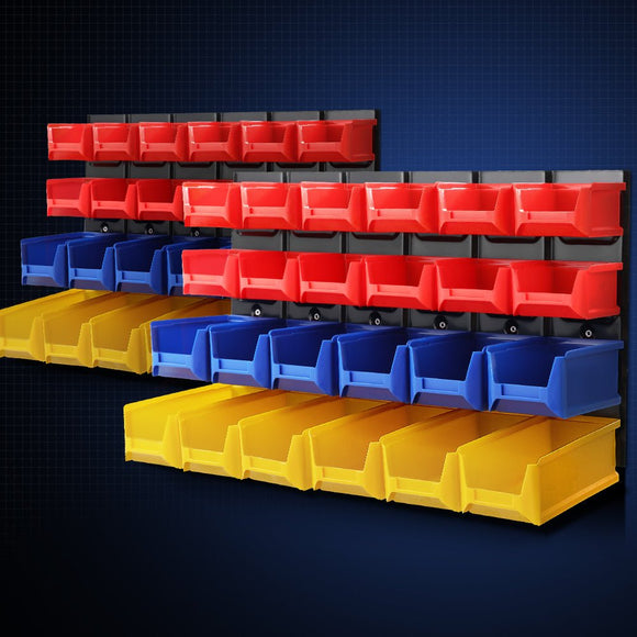 Giantz 48 Storage Bin Rack Wall Mounted Peg Board - RnR Galore