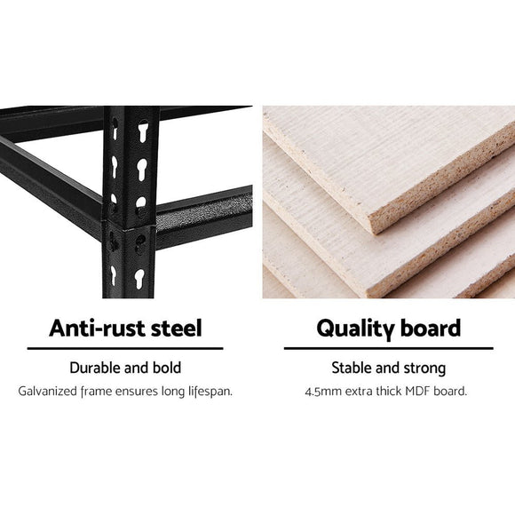 Giantz 4x1.5M Garage Shelving Warehouse Rack Pallet Racking Storage Shelve Black - RnR Galore