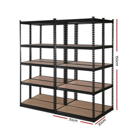 Giantz 4x1.5M Garage Shelving Warehouse Rack Pallet Racking Storage Shelve Black - RnR Galore