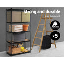 Giantz 5x1.5M Garage Shelving Warehouse Rack Pallet Racking Storage Shelve Black - RnR Galore