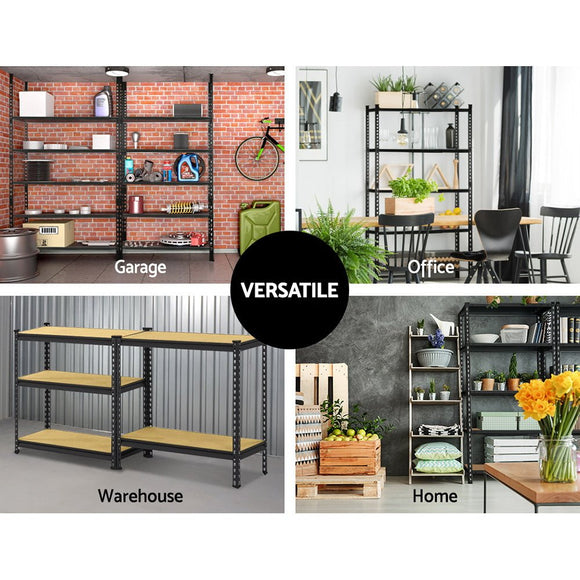 Giantz 5x1.5M Garage Shelving Warehouse Rack Pallet Racking Storage Shelve Black - RnR Galore