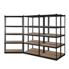 Giantz 5x1.5M Garage Shelving Warehouse Rack Pallet Racking Storage Shelve Black - RnR Galore