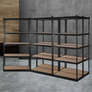Giantz 5x1.5M Garage Shelving Warehouse Rack Pallet Racking Storage Shelve Black - RnR Galore