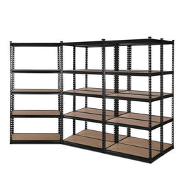 Giantz 5x1.8M Garage Shelving Warehouse Rack Pallet Racking Storage Shelve Black - RnR Galore