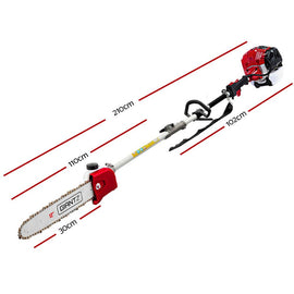 Giantz 65CC Pole Chainsaw Hedge Trimmer Brush Cutter Whipper Snipper 9 - in - 1 4.3m - RnR Galore