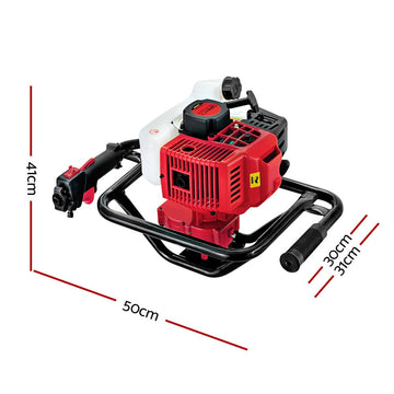 Giantz 92CC Post Hole Digger Motor Only Petrol Engine Red - RnR Galore