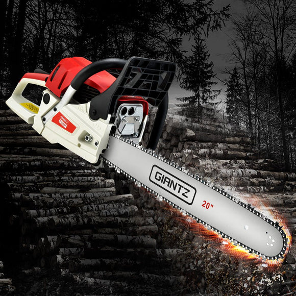 Giantz Chainsaw Petrol 62CC 20" Bar Commercial E - Start Pruning Chain Saw,Giantz Chainsaw Petrol 62CC 20" Bar Commercial E - Start Pruning Chain Saw 4.5HP - RnR Galore