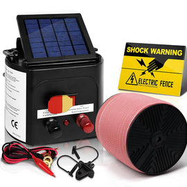 Giantz Fence Energiser 5KM Solar Powered Electric 2000M Poly Tape - RnR Galore