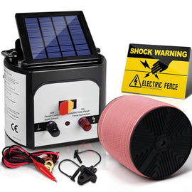 Giantz Fence Energiser 8KM Solar Powered Electric 2000M Poly Tape - RnR Galore