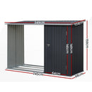 Giantz Garden Shed 2.49x1.04M Sheds Outdoor Tool Storage Workshop House Steel 2 in 1 - RnR Galore