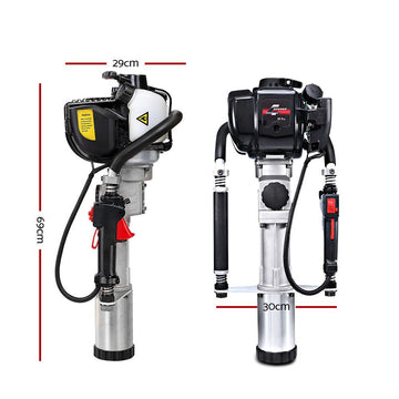 Giantz Petrol Post Driver 38CC 4 - Stroke Rammer Pile Star Picket Fence Hole Black - RnR Galore