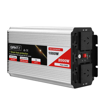 Giantz Power Inverter 1000W or 2000W Pure Sine Wave 12V - 240V Camping Boat Caravan - RnR Galore
