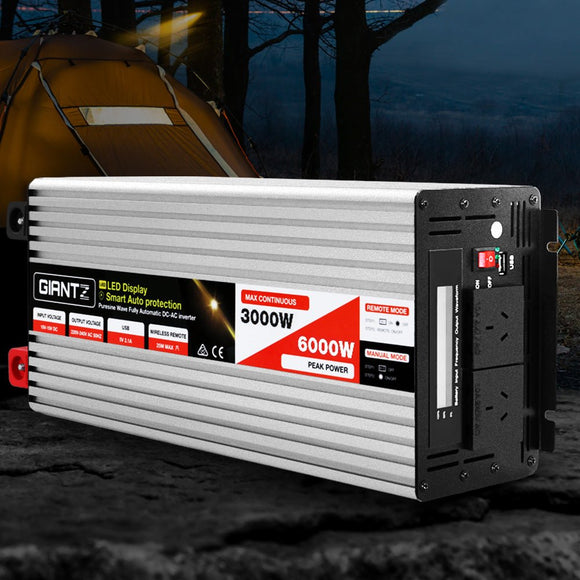 Giantz Power Inverter 3000W or 6000W Pure Sine Wave 12V - 240V Camping Boat Caravan - RnR Galore