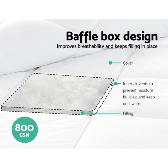 Giselle Bedding 800GSM Microfibre Bamboo Quilt Queen - RnR Galore