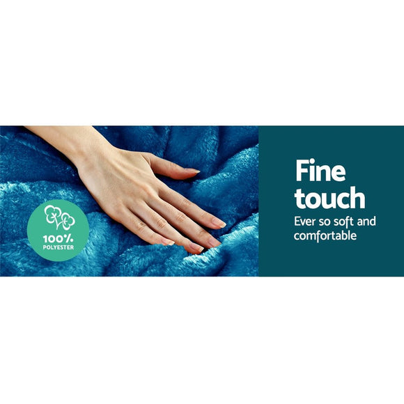 Giselle Bedding Faux Mink Quilt Blue King - RnR Galore