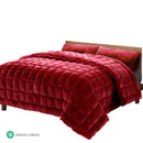 Giselle Bedding Faux Mink Quilt Burgundy Queen - RnR Galore