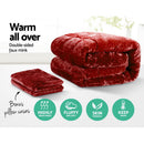 Giselle Bedding Faux Mink Quilt Burgundy Super King - RnR Galore