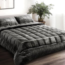 Giselle Bedding Faux Mink Quilt Charcoal Super King - RnR Galore