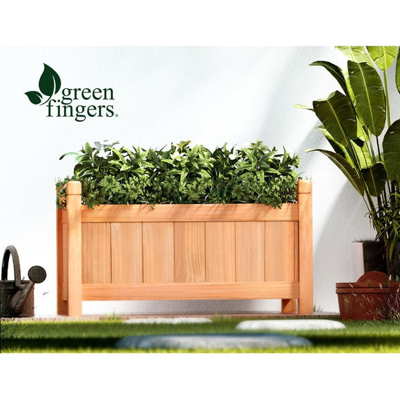 Green Fingers Garden Bed 60x30x33cm Wooden Planter Box Raised Container Growing - RnR Galore