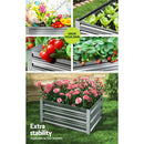 Green Fingers Garden Bed 86x86x30cm Planter Box Raised Container Galvanised Herb - RnR Galore