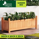 Green Fingers Garden Bed 90x30x33cm Wooden Planter Box Raised Container Growing - RnR Galore