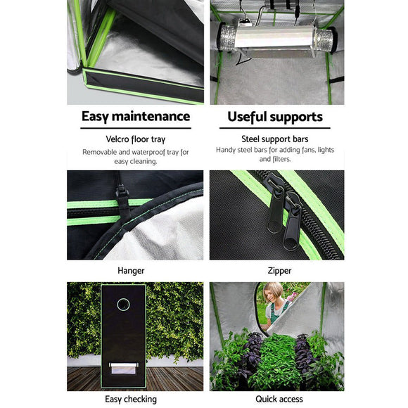 Green Fingers Grow Tent 240x120x200CM Hydroponics Kit Indoor Plant Room System - RnR Galore