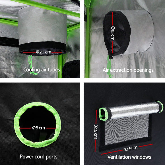 Green Fingers Grow Tent Light Kit 280x140x200CM 2000W LED 6" Vent Fan,Green Fingers Grow Tent Light Kit LED 2000W Full Spectrum 6" Vent 280x140x200CM - RnR Galore