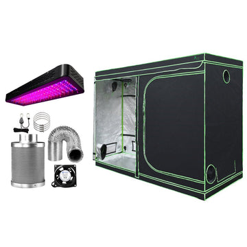 Green Fingers Grow Tent Light Kit 280x140x200CM 2000W LED 6" Vent Fan,Green Fingers Grow Tent Light Kit LED 2000W Full Spectrum 6" Vent 280x140x200CM - RnR Galore