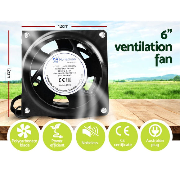 Greenfingers Grow Tent Light Kit 120x120x200CM 1200W LED 6" Vent Fan,Greenfingers Grow Tent Light Kit LED 1200W Full Spectrum 6" Vent 120x120x200CM - RnR Galore