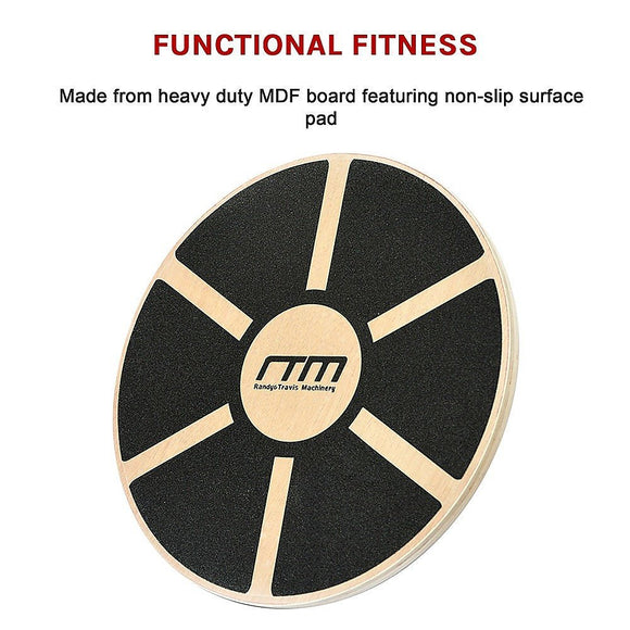 Heavy Duty 15.5" Wooden Balance Board with Non - Slip Pad for Fitness Training - RnR Galore