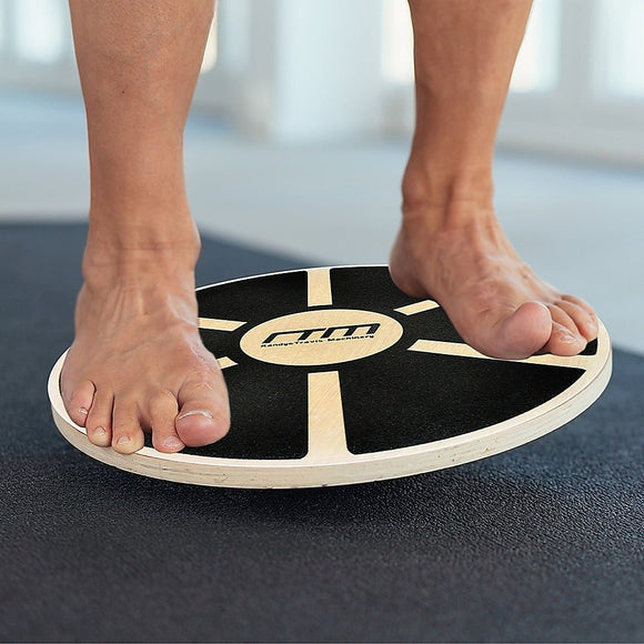 Heavy Duty 15.5" Wooden Balance Board with Non - Slip Pad for Fitness Training - RnR Galore