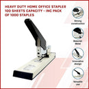 Heavy Duty Home Office Stapler 100 sheets capacity - Inc Pack of 1000 staples - RnR Galore