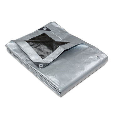 Heavy Duty Silver Black Tarp Tarpaulin 3.6x4.9m - RnR Galore