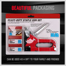 Heavy Duty Staple Gun Set 2in1 Stapler 1500Pc Staples Tacker Hand Fastener Tool - RnR Galore