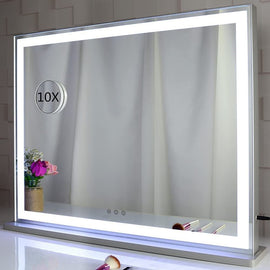 Hollywood LED Makeup Mirror with Smart Touch Control and 3 Colors Dimmable Light (72 x 56 cm) - RnR Galore