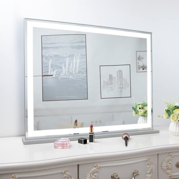Hollywood LED Makeup Mirror with Smart Touch Control and 3 Colors Dimmable Light (72 x 56 cm) - RnR Galore