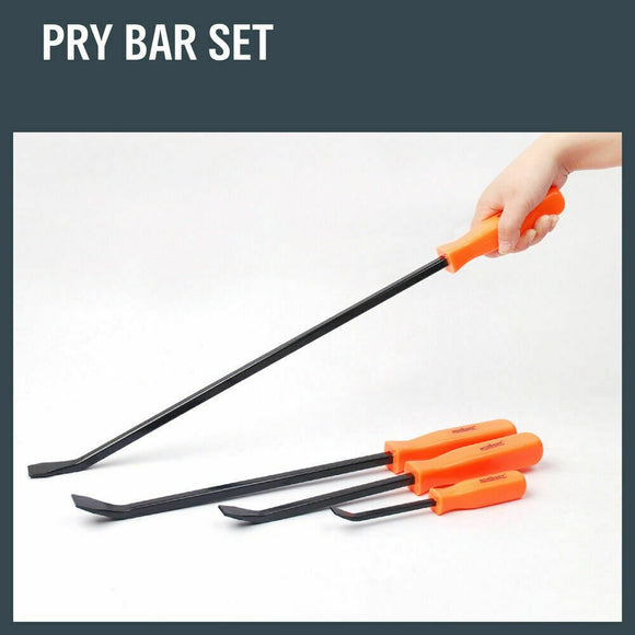 Horusdy 4Pc Steel Pry Bar Set Heavy Duty Mechanic Crowbar Car 4" 7" 12" 17 - 1/2" - RnR Galore