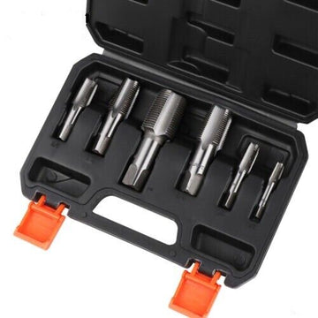 HORUSDY 6Pc NPT Pipe Tap Set Thread Tap Screw Tool 1/8" 1/4" 3/8" 1/2" 3/4" 1" - RnR Galore