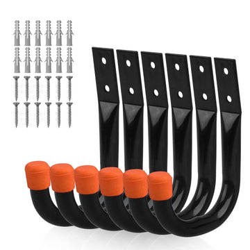 HORUSDY 6Pc Wall Mount Garage Hooks Set Heavy Duty Steel Storage Rack Hanger - RnR Galore