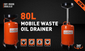 HORUSDY 80L Mobile Waste Oil Drainer Telescopic Workshop Fluid Collection Tank - RnR Galore