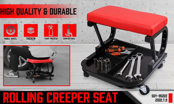 HORUSDY Rolling Creeper Seat Workshop Mechanic Stool Garage Repair Storage Tray - RnR Galore