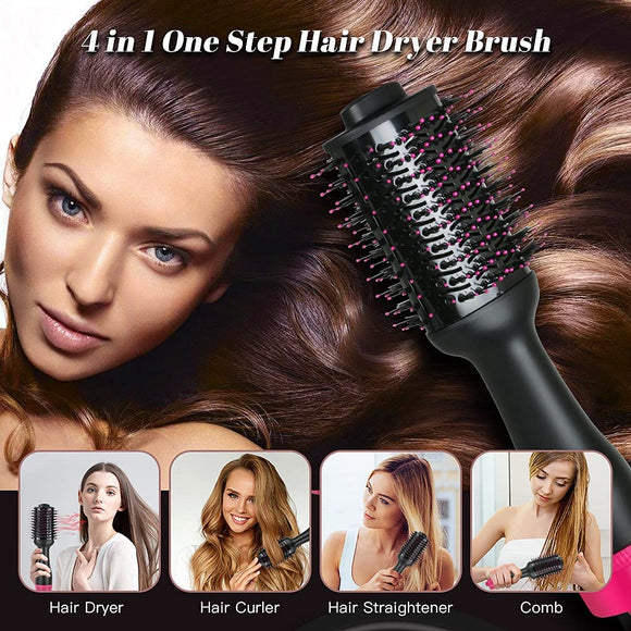 Hot Air One - Step Hair Dryer Negative Ion Anti - Frizz Blowout for Drying,Straightening, Curling and Volumizer (AU Plug) - RnR Galore